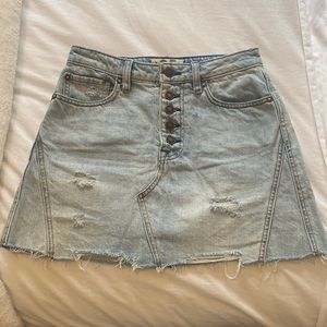 Free People light wash denim mini skirt